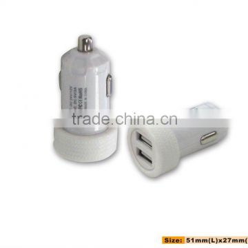 Dual USB 3.1A mini car charger with CE / RoHs / FCC certificate