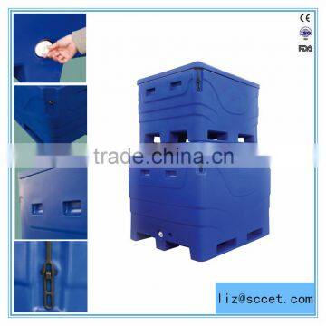 High Technology of Rotomould plastic fish container, fish box