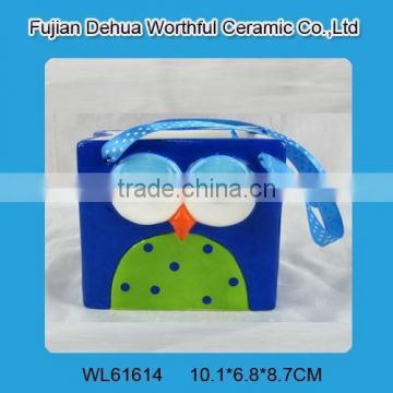 2016 Hot sale ceramic candy storage with owl shape