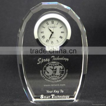 Crystal Desk Clock for Home Decoration & Promotion Gift