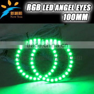 12v multi color universal rgb angel eyes halo rings 100mm rgb angel eyes for car light led with remote controller