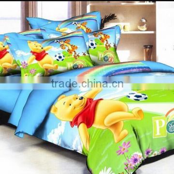 100% polyester kids cartoon bedding set/comforter/winnie bedroom set