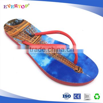 New style anti-slip flat travel slippers with high quality printing best sandals for footwear with new promotional thong