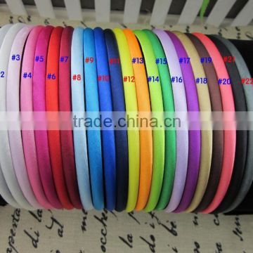 7mm Solid Baby Satin Headband Plain Flowers Headbands Girls Kids'Hair Accessories Baby Hairband 22colors IN STOCK