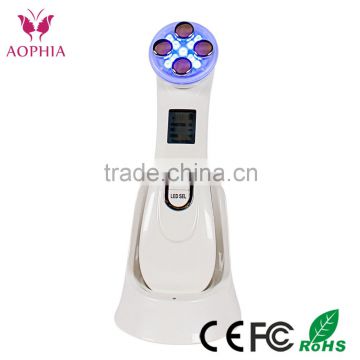 Face lifting home beauty equipment with LED photon therapy for skin rejuvenation