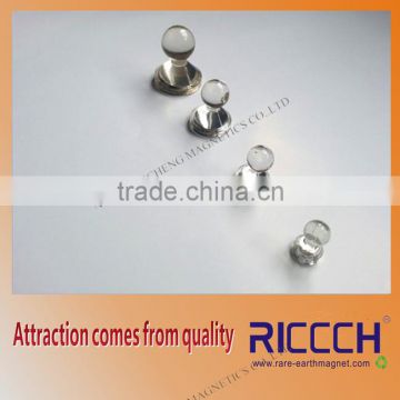 White magnetic button pin