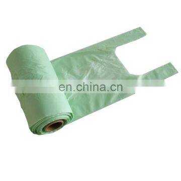 Composable  Bio Degradable Cornstarch Carry T shirt Plastic Shopping Bag