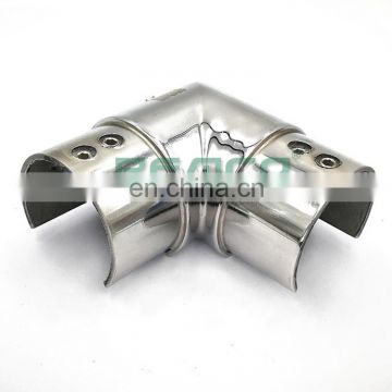 Stainless Steel Slot Pipe Connector 90 Degree Railing Slotted Pipe Joint