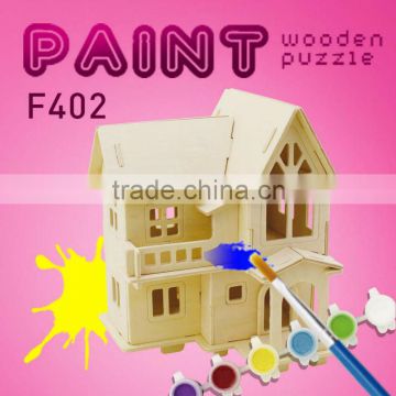 Handmade DIY Wooden 3D Puzzle Doll House toy