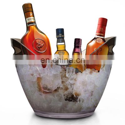 Eco-friendiy cheap price factory directly sell transparent acrylic plastic ice bucket wine ice Bucket with Custom Logo