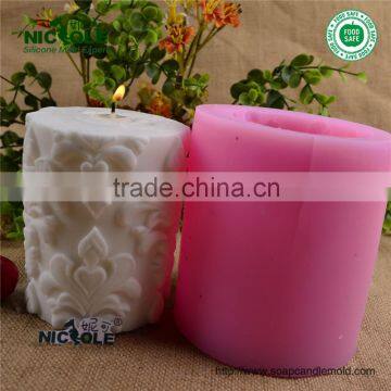 LZ0067 Three-dimensional cylinder type 3d silicone handmade candle molds,silicon molds for candle