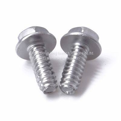 M5 x 10mm Flanged Hex Head Bolts Flange Hexagon Screws Stainless Steel 18-8