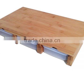 Bamboo Cutting&Storage Board with PP Drawer