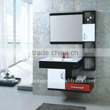 new design style PVC bathroom towel cabinet,Simple bath cabinet with glass vanity top