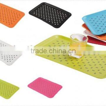 2016 New Food Safe Plastic Rectangular Double Layer Non-slip Serving Tray                        
                                                Quality Choice