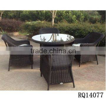 Outdoor Dining Table PE Rattan Alum Frame Rattan Table Sets