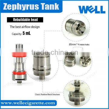 High Quality UD Tank Zephyrus Tank with TC Ni 200 Coi 0.15ohm Sub Ohm Tank Hot UD Zephyrus