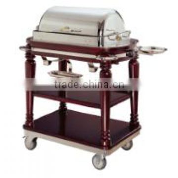 factory supply flambe trolley /dining serving cart