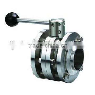 stainless steel 3 plate flange type butterfly valve