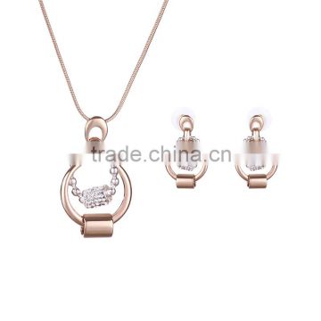 Wholesale Latest Design Fashion Necklaces Women Luxury Statement Diamond Jewelry Set SKJT0547