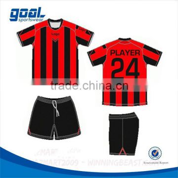 Dye sublimation new pattern sublimated top full set soccer uniform