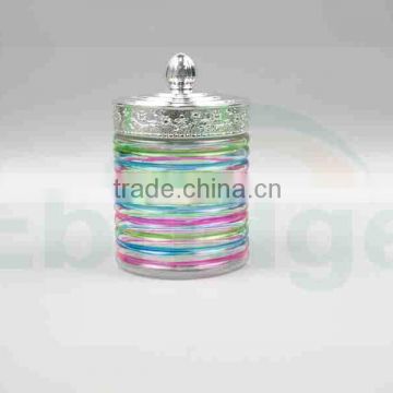 lage capacity colorful glass storage mason food jar with cap