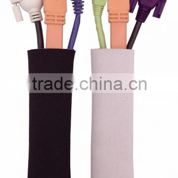 TopNeoprene China OEM factory Customize Logo Neoprene Cable magement sleeve