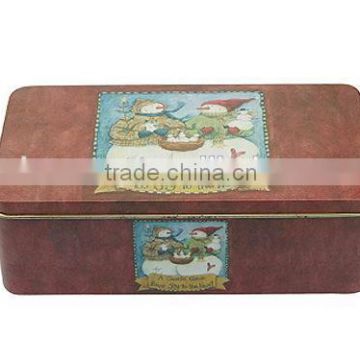 rectangular tin box for Christmas gift custom your style