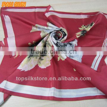 High Quality Red Square Silk Scarf Wholesale