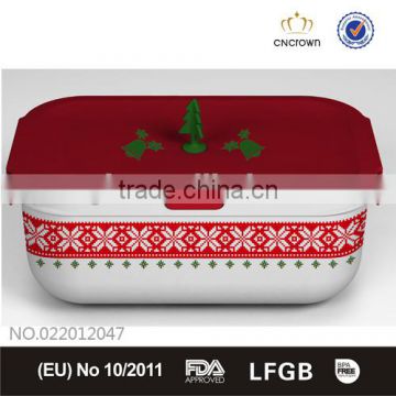 Bento Box with Christmas Printings, Food Grade, FDA Approved, BPA Free , Eco-friendly Material by Cn Crown