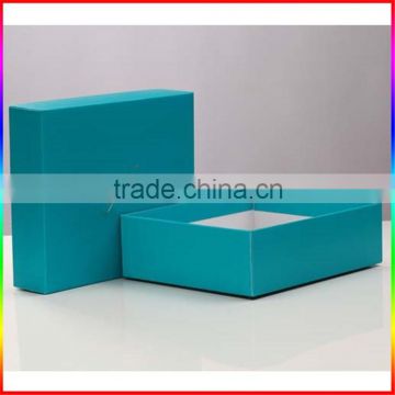 blue gift paper box packaging with lid
