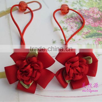 New cute big bow dot flora hair rope headwear girls hair ponytail holder scrunchie fancy hair ornaments