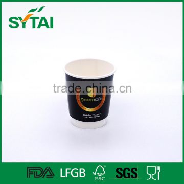 PE coated disposable double wall paper coffee cups with logo