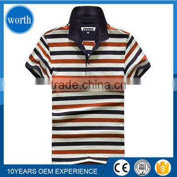 2017 latest design stripped custom polo T-shirts for men