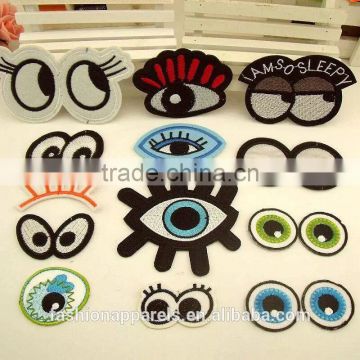 Custom high quality embroidered eye patch for clothes embroidery patch made in china choose size/color