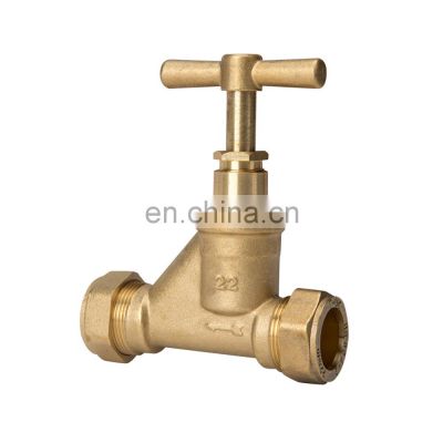 High pressure brass 2 two way water stopcock valve