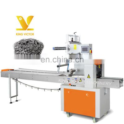 Factory price wrapping stainless steel scrubber packing machine price