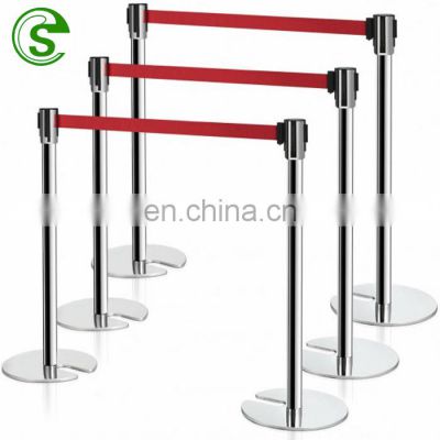 Party stainless steel stanchions retractable queue stand