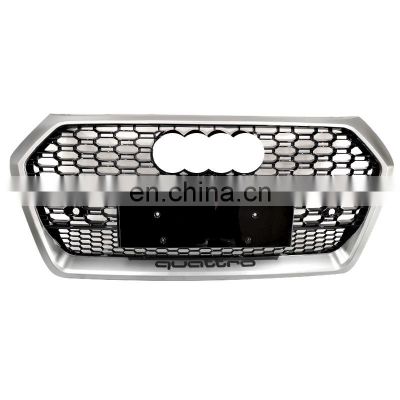 Factory price auto front grille for Audi Q5 change to RSQ5 high quality mesh chrome silver black grill 2019