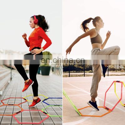 Hexagon Speed Agility Training Ladder 6/12 Rings Set, Agility Footwork Training and Speed Hurdles Ladder