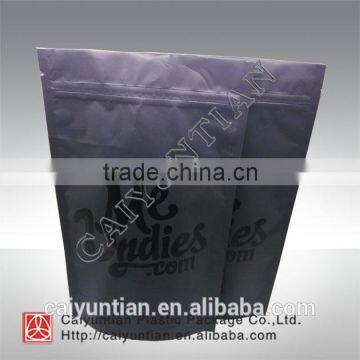 black aluminum foil stand up bag