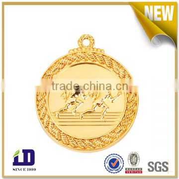 Running gold/silver/bronze metal medallion