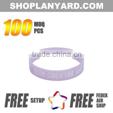 custom debossed silicone wristband fill in ink                        
                                                Quality Choice