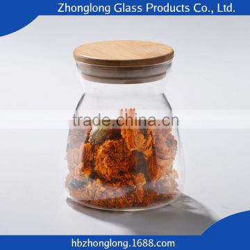 Made In China Hot Selling High Borosilicate Bamboo Lid Glass Jar
