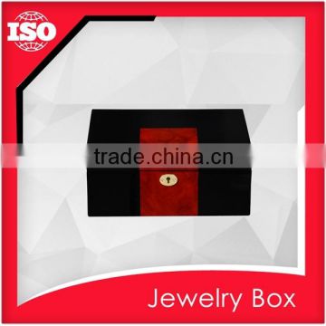 Luxury black MDF mirrored jewelry box with drawers