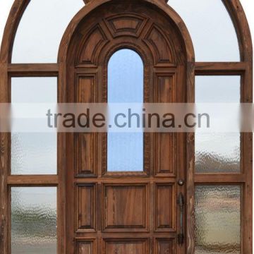 Round Top Wooden Main Doors Design Side Lites Surrounded DJ-S6091M