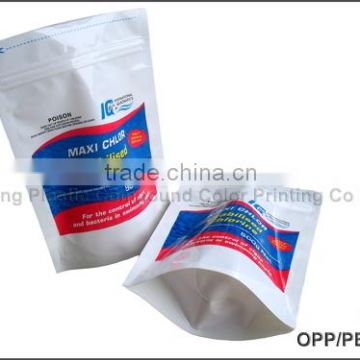 stand up chemical packaging bag with zipper