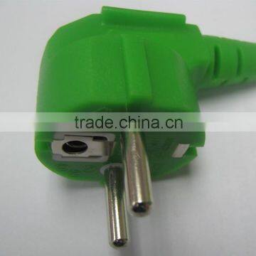 European standard 16A 250V angled type green FIMKO plug