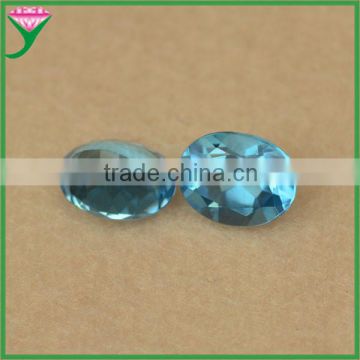 High quality oval shape cut natural blue topaz which gold ring