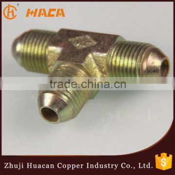 Hydraulic pipe fitting flare male threaded 90 degree equal iron galvanize tee